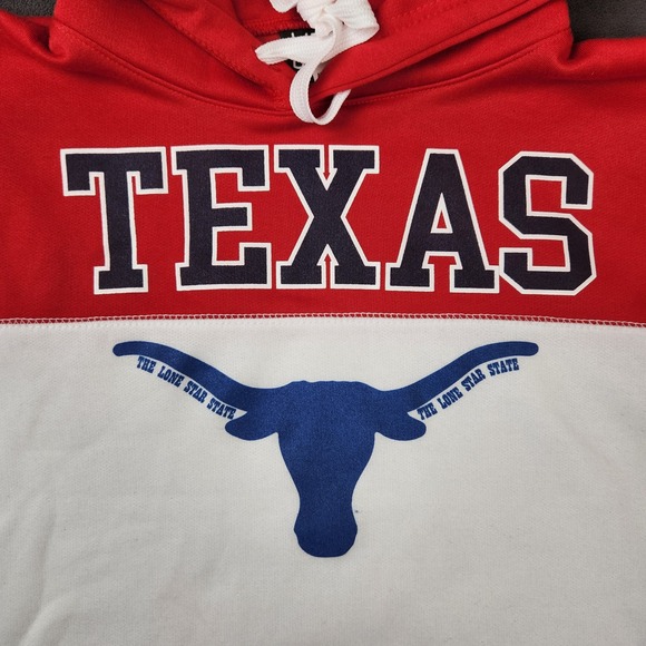 Texas Longhorns Hoodie Adult Small Red White Blue Pullover Sweatshirt Lone Star - Picture 2 of 10